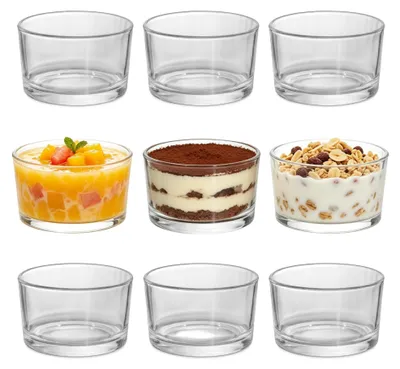 Dessertgläser aus Glas, 9 Stück, 200 ml, transparent