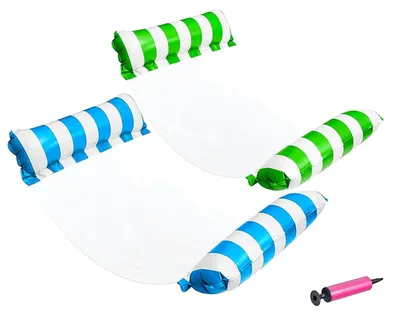 Immagine prodotto di Solidchoice - Amaca galleggiante gonfiabile - 4 in 1, ideale per piscina, set da 2