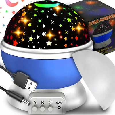 Obrázok produktu pre Hviezdny Projektor Nočné Svetlo Otočné 360° 8 Farieb Darček Pre Deti