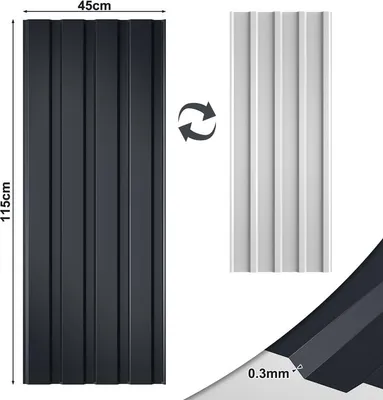 Produktbild von Aopunly 24xTrapezblech 115x45 cm=12 ㎡ Dachblech für Gerätehaus Carport Anthrazit Profilblech Dachblech Wellblech Dachplatten Wandblech Grau