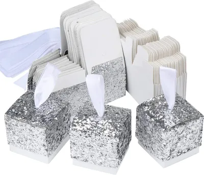 Produktbild von Süßigkeitenschachteln aus Papier, glitzernd, für Hochzeit, Gastgeschenk, Party, Geschenkbox, kreative Papierboxen 60 Stück