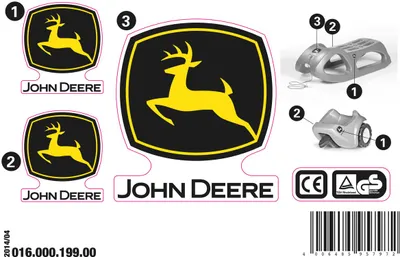 Image de Rolly Toys Aufkleber John Deere geeignet John Deere Minitrac Trailer und Snow Cruiser John Deere