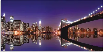 Produktbild von ARTland Wandbild Alu für Innen & Outdoor New York Skyline Größe: 60x30 cm