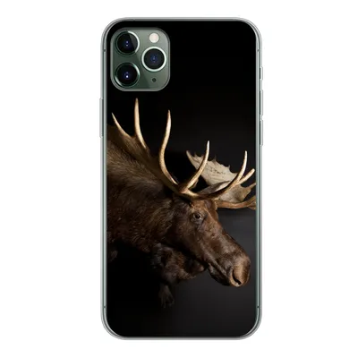 Produktbild von MuchoWow® Handyhülle Schutzhülle Hülle für iPhone 11 Pro Max Elch - Geweih - Porträt Silikon Softcase Handy Hülle - Schutz