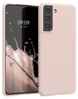 Produktbild von kwmobile Handyhülle für Samsung Galaxy S21 Hülle - TPU Case - Kabelloses Laden - Schutzhülle Cover in Coconut Swirl