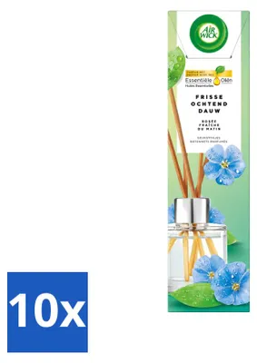 Produktbild von 10 x Air Wick Duftstäbchen Frischer Morgentau mit ätherischen Ölen 40 ml - Vorteilspackung - 10 Stücke
