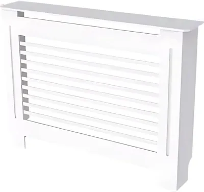 Immagine prodotto di Copriradiatore Valora - 111x92 cm - Pannelli orizzontali in MDF - Elegante - Bianco