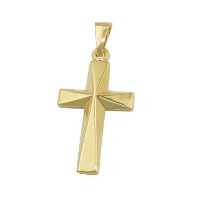 Produktbild von Anhänger 21x13mm Kreuz glänzend Mitte winklig ausgeformt 9Kt GOLD
