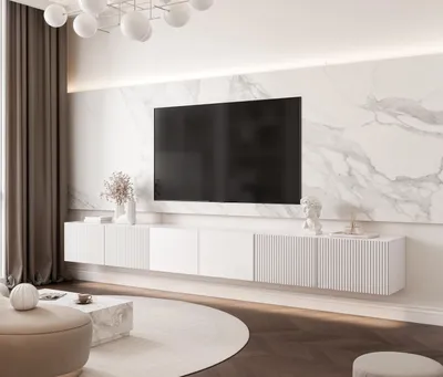 Produktbild von IDOHOME-Hängendes TV-Lowboard Kombination ANGEL 300 cm mit LED-Beleuchtung, modernes Design, viel Stauraum und elegante Wandmontage