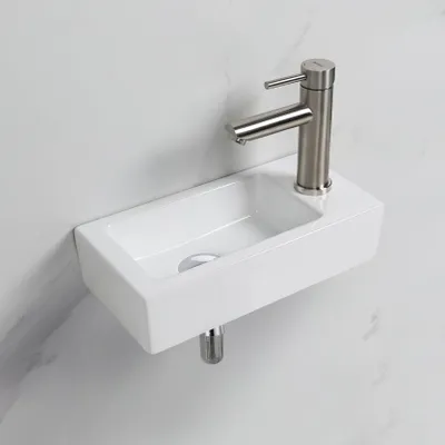 Immagine prodotto di Lavabo sospeso Ibergrif, dimensioni 37,6 x 18,8 x 9,3 cm, facile da pulire e da installare