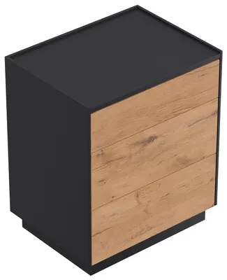 Produktbild von Design Nachttisch Kommode Lux L 60cm, 3 Pushauszüge Oak : Eiche / Grafit Varianten: Eiche / Grafit
