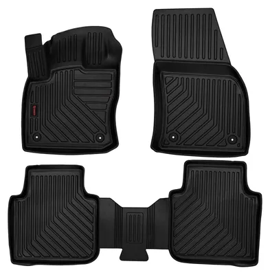 Image de Tapis de sol en caoutchouc pour Skoda Kodiaq I 2016-2024 (SUV/crossover) – 4 pièces, noirs, sur mesure