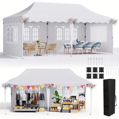 Image de Tente pliante pour événements - Pavillon de jardin - Tente pour événements - Abri - Tissu imperméable - Protection UV