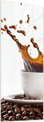 Produktbild von Glasbild 50x125cm in XXL für Wohnzimmer, Schlafzimmer Motiv Kaffeespritzer