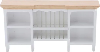 Immagine prodotto di armadio in miniatura 1/12, da parete, armadio per casa delle bambole dipinto a mano, mini scaffale fatto a mano, bianco