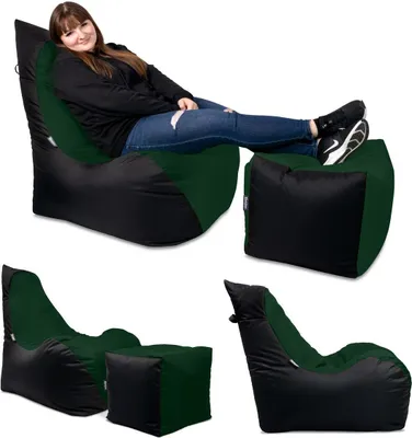 Produktbild von BuBiBag Flashbag Lounge Sessel Sitzkissen 75Tx60Bx85H cm Dunkelgrün