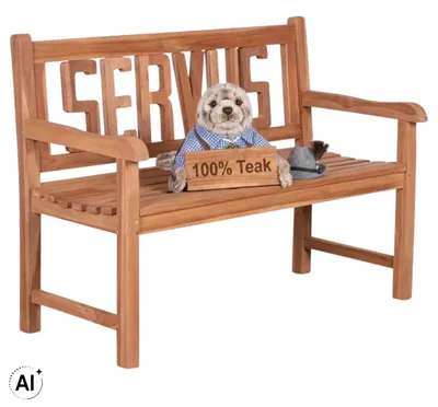 Produktbild von Gartenbank Servus Teak 2-Sitzer Wetterfest Bank Teakholz Holzbank