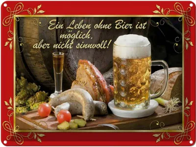 Produktbild von vianmo Blechschild 30x40 cm Leben ohne Bier ist sinnlos Spruch Zitat