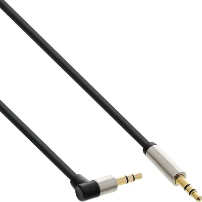 Image de InLine® 99223 Câble audio Slim jack 3,5mm ST/ST, anguleux, stéréo, 3m