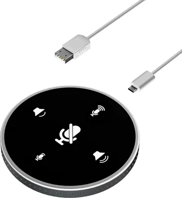 Obrázok produktu pre Stolný USB konferenčný reproduktor Vstavaný reproduktor 360 ¡ã Všesmerový počítačový kondenzátorový mikrofón s ovládaním hlasitosti stlmenia Plug & Play Kompatibilný s Windows Mac pre PC Laptop Nahrávanie videokonferencií Chatovanie Online hranie Skype VoIP hovory