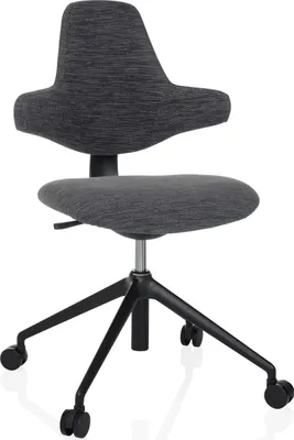 Obrázok produktu pre hjh OFFICE Profesionálna kancelárska stolička PALIANO Ergonomická kancelárska stolička bez podrúčok Látková sivá Otočná stolička do kancelárie, domácnosti