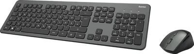 Productafbeelding van Hama KMW-700, Volledige grootte (100%), Draadloos, RF draadloos, QWERTZ, Anthraciet, Zwart, Inclusief muis