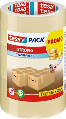 Obrázok produktu pre TESA Strong, Polypropylene, Lepenka, 66 m, 50 mm, 3 kusov