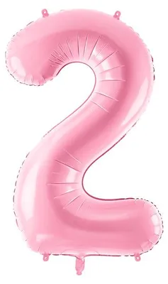 Produktbild von Folienballon Zahl „2“, 86cm, rosa