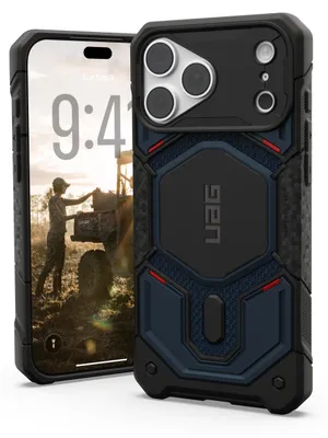 Produktbild von Urban Armor Gear Monarch Pro Polyamid, Cover, Apple, iPhone 18 Pro Max, 17,5 cm (6.9"), Schwarz, Dunkelblau