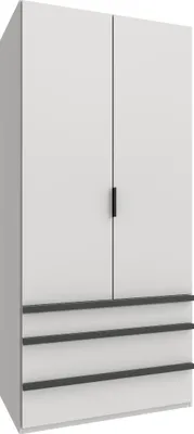 Produktbild von Falttürenschrank >OXFORD< in WEISS - 100x216x58cm (BxHxT)