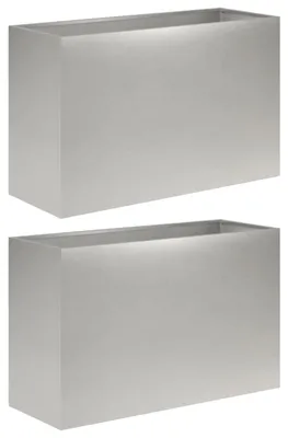 Produktbild von vidaXL Garten-Pflanzgefäß 2 stk. Silber 80 x 30 x 50 cm Edelstahl