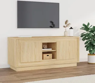 Produktbild von TV-Schrank Sonoma-Eiche 102x35x45 cm Holzwerkstoff , TV-Schränke Design 2024