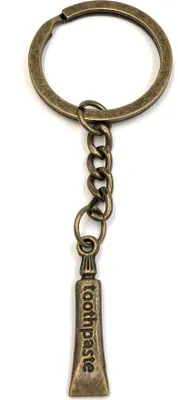 Imagen del producto de Llavero Onwomania, pasta de dientes, cuidado dental, colgante de metal en bronce