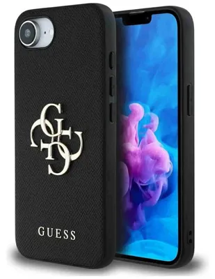 Zdjęcie produktu dla Guess Grained Big 4G Logo Small Classic Logo - Etui do iPhone 16e (czarny)