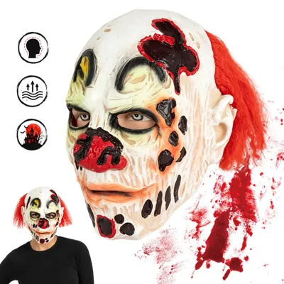 Produktbild von Juksun Halloween Maske Horror Maskerot Latex Vollkopf für Erwachsene Jugendliche und Halloween Party