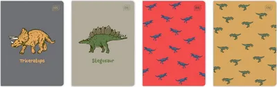Zdjęcie produktu dla Zeszyt A5 z 32 kartkami w kolorowe dinozaury - idealny dla młodych odkrywców! 70g papier, 3 linie do pisania. Doskonały do szkoły i zabawy!