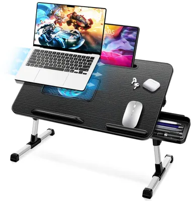 Zdjęcie produktu dla Stolik pod laptopa, 53 x 30 cm, czarny