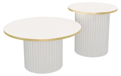 Produktbild von Couchtisch LOMELO 2in1 Weiß/Weiß/Gold