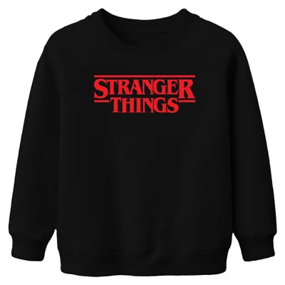 Produktbild von Stranger Fan Geschenk Hawkins Upside Down Retro 80er Kinder Sweatshirt Pullover, Schwarz, 152