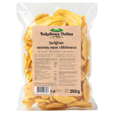 Zdjęcie produktu dla Suszony jackfruit 250 G - Egzotyczne suszone owoce - Naturalna przekąska - Wysoka zawartość błonnika - Bez dodatku cukru