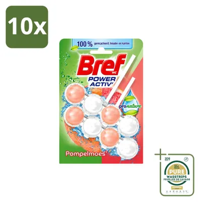 Produktbild von 10 x Bref Pronature Toiletblock Grapefruit 2 x 50 g - Vorratspackung - 10 Stücke