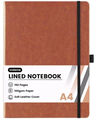 Produktbild von Notizbuch A4 Hardcover Kunstleder Braun 144 Seiten 21,21 x 29,08 cm