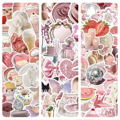 Scrapbook-Sticker, 220 Stück, rosa Vintage, dekorativ, DIY