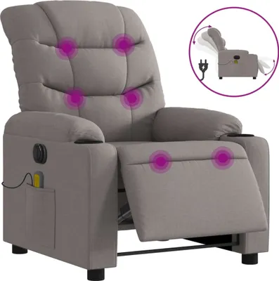 Produktbild von vidaXL Massagesessel Elektrisch Taupe Stoff