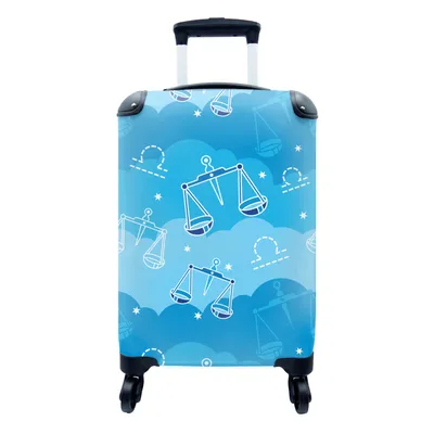 Produktbild von MuchoWow® Koffer Handgepäck Trolley Rollkoffer Kleine Reisekoffer mit 4 Rollen - Waage - Muster - Tierkreiszeichen - Cabin Size < 55x40x23 cm & 55x40x20 cm - Fotokoffer - Kabinenkoffer - Boardgepäck - Reise-Box - Reisekoffer - Reisegepäck - Koffer mit Bild - Trolley für Kinder