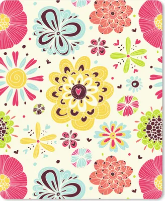 Produktbild von MuchoWow® Mauspad Mousepad Herz - Blumen - Muster 19x23 cm - Mousepads - Maus Mat - Pad - Mausunterlage - Mauspads - Spielen