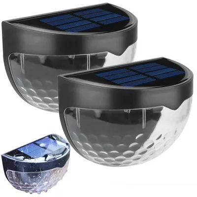 Produktbild von LED Solar Wandleuchte 2er Set Schwarz Warmweiß Außenlampe Wandstrahler Edelstahl Garten Terrasse Fassade mit Akku IP65