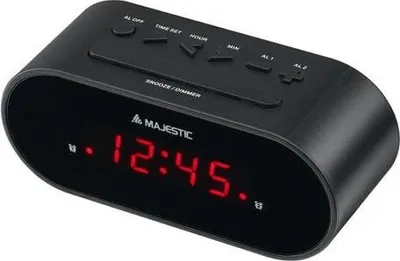 Produktbild von New Majestic SVE-235, Digitaler Wecker, Oval, Schwarz, Summer, LED, 1,52 cm (0.6")