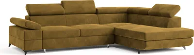 Produktbild von Masseno Ecksofa FAVIEN R-S mit Schlaffunktion L-Form, Sofa mit Bettkasten, Wohnzimmersofa, Couch, Soffa, Bettsofa, Couchgarnitur- Gelb, MONOLITH 48