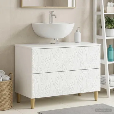 Obrázek produktu pro Maison Exclusive – Skříňka pod umyvadlo DELFT, vysoký lesk, bílá, 82 x 41 x 59 cm